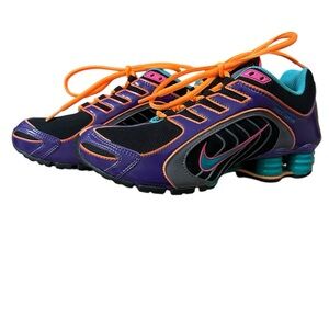 Nike Shox Navina 356918 038 Womens size 6.5 Black Turquoise Purple Sneakers Shoe
